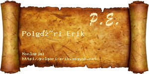Polgári Erik névjegykártya